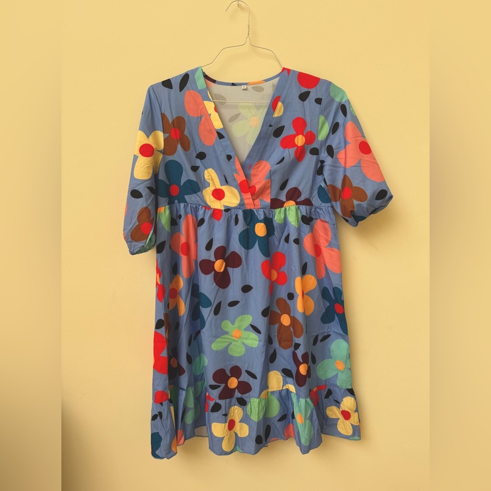 Boutique colorful Cartoon floral dress